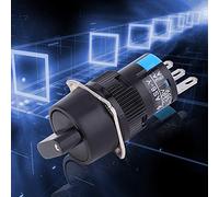 AKLOSIPY 16mm Selector Rotativo 2/3 Posiciones (AB6-11X2) | Adecuado para diversos equipos, clasificación CA 250 V, funcionamiento confiable