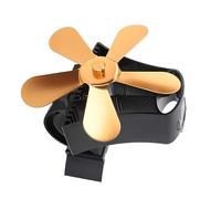 AKLOSIPY Ventilador para Hogar Magnético Montado en la Pared, 5 Aspas, Accionado por Calor para Estufas de Leña y Chimeneas, Aleación de Aluminio, 1 Unidad (GOLD)