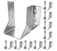 AKOLAFE 10 Piezas Zapata de Viga 80 x 120 mm, Soporte para Vigas de Acero Galvanizado de 2 mm, Conector de Madera y Hormigón para Pérgolas, Techos, Terrazas y Estructuras