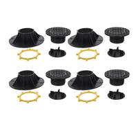 AKOOSY Pedestal de Terraza Ajustable de Plástico Negro Soporte Robusto para Múltiples Escenarios de Instalación en Exteriores y Parques, Altura de 70 a 110mm
