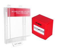 AKOOSY Protector de Botón de Alarma Manual Rojo de Plástico con Instalación Fácil y Cobertura Completa para Interruptor de Alarma contra Incendios en Uso Industrial