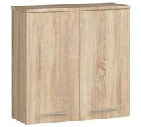 AKORD | Armario Colgante de Baño FINW60 | 2 Estantes y 2 Puertas | 60 x 60 x 22,5 cm | Peso 18 kg | Mueble Suspendido de Pared | Armarios de Pared | Roble Sonoma