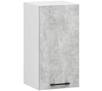 AKORD | Armario de Cocina de Pared - Oliwia W40 | 2 estantes y 1 Puerta de Armario de Cocina | Modular | Muebles de Cocina Base | Aglomerado Laminado | Blanco | Cemento