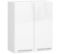 AKORD | Armario de Cocina de Pared - Oliwia W60 | 2 Estantes y 2 Puertas | Modular | Muebles de Cocina Base | Laminado de Aglomerado | 60 x 30 x 72 cm | Blanco Brillante