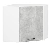 AKORD | Armario de Pared de Cocina - Oliwia W60 | 2 estantes y 2 Puertas de Armario de Cocina | Modular | Muebles de Cocina armarios | Laminado de aglomerado | Blanco | Cemento