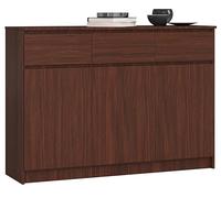 AKORD Cajón K 140 cm 3 cajones y 3 puertas para sala de estar dormitorio armario sala de estar moderno diseño funcional tablero laminado 16mm color wengué
