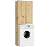 AKORD | Columna empotrada para Lavadora | Mueble Alto con 2 Puertas | Mueble contenedor de baño | CajoNero para Lavadora | 64x180x30 cm | Peso 30 kg |Roble Artesanal