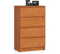 AKORD | Cómoda K60 con 4 cajones | Credenza Alta | Mueble Moderno para Sala de Estar, Comedor, Dormitorio, Entrada, baño | Armario Infantil | 60x99x40 cm | Aliso