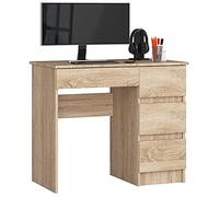 AKORD | Escritorio A-7 | 4 Cajones | Escritorio de Oficina | Escritorio para Ordenador PC portátil | En el Trabajo | Casa | 50x90x77 cm | Roble Sonoma