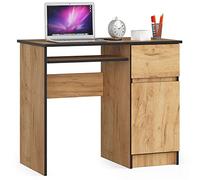 AKORD | Escritorio con Estante para Teclado | Escritorio de Oficina | Cajón y Contenedor en el Lado Derecho | para Computadora PC Portátil | 90x77x50 cm | 30 kg Roble Artisan