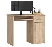 AKORD | Escritorio para PC con Bandeja para Teclado | Escritorio con Cajones | Escritorio de Oficina | Escritorio para computadora | L90 x H74 x P50 cm, 29 kg Roble Sonoma