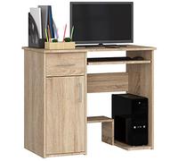AKORD | Escritorio para PC Jay con Estante para Teclado | Escritorio de Oficina | Escritorio de computadora | Mesa de Oficina | L90 x H74 x P50 cm 29 kg | Roble Sonoma