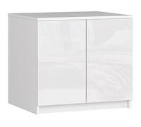 AKORD | Módulo Superior de Armario | Aumenta la Capacidad | Armario de 2 Estantes y 2 Puertas | Resistente | Fácil de Montar | 60x51x55 cm | Blanco