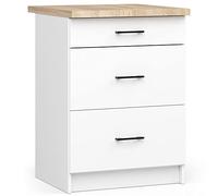 AKORD | Mueble de Cocina con encimera - Oliwia S60 | Mueble Base con 3 cajones | Mueble de Entrada | Aparador | Isla | Armario | 46 x 60 x 85 cm | Blanco