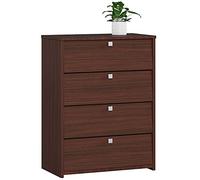 AKORD Zapatero con 4 Compartimentos y 4 Puertas abatibles | Puertas abatibles | Armario de Zapatos Cerrado | Contenedor de Zapatos | L60 x H80 x P33 cm, Peso 29 kg | Color: Wengé
