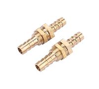 Akozon 2 piezas Doble Intubacion Latón Adaptador de Conector(10mm)