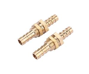 Akozon 2 piezas Doble Intubacion Latón Adaptador de Conector Acoplador Conector Adaptador Para Conexión de Tubería Manguera de latón Espiga Paquete de liberación rápida Acoplador(8mm)