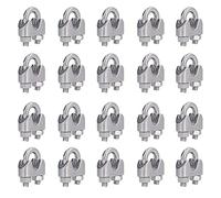 Akozon 20 Piezas Abrazadera de Cable de Acero Inoxidable 304 M8 Bloqueo de Clip de Cable de Aparejo de Servicio para Sistemas de Barandillas, Pancartas, Sujetadores de Banderas (M3 (3 mm))