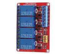 Akozon Módulo de relé, placa de módulo de relé de 4 canales con optoacoplador Disparador alto y bajo 5V/12V/24V(12V)