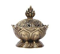 Akozon Porcelana Carbón de Incienso Titular Lotus Forma Bronce aleación de Zinc Quemador de Incienso de China Quemador de Incienso censero para decoración del hogar Caliente (Bronce)