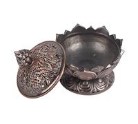 Akozon Porcelana Carbón de Incienso Titular Lotus Forma Bronce aleación de Zinc Quemador de Incienso de China Quemador de Incienso censero para decoración del hogar Caliente (Rojo de Bronce)