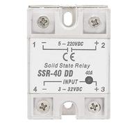 Akozon Relés de estado sólido Módulo de Relé de Estado Sólido Relé de semiconductor SSR-40 DD 40A 5-220V DC para Procesos de Automatización Industrial