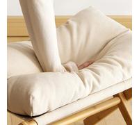 Akozon Taburete Moderno Plegable con Patas en X y Cojín Suave para Sala de Estar, Dormitorio y Oficina, Elegante Reposapiés Multiusos (Beige)