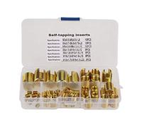 Akozon Thread Insert 50Pcs Tono de latón Rosca autorroscante Insertos ranurados Conjunto de combinación Herramienta de reparación de rosca Inserto De Rosca Autorroscante
