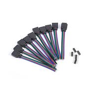 Akozon Tira LED conector,Cable para LED RGB Conexión 4 pines macho hembra Conector adaptador 10pcs 4Pin macho hembra Cable 3528 5050 Tira LED, 10Pcs SMD Luminoso