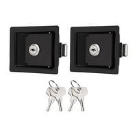 Akozon **Traba de Manija Embutida para RV 72x56 Mm Cerradura de Puerta de | Aleación de Zinc y Acero Al Carbono, Ajuste Al Ras, 4 Llaves Incluidas, Uso en Cajas de Herramientas para Remolques,