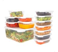 AKTIVE 16556 Max Home Pack 13 recipientes plástico, Capacidades de 0.5 L a 6.8 L, Diseño apilable, Plástico sin BPA, Aptos para microondas, congelador y lavavajillas, Tamaños grandes y pequeños
