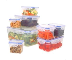 AKTIVE 16560 Max Home Pack 8 recipientes herméticos plástico, tamaños de 0.2 L a 4.5 L, Cierre hermético, Plástico sin BPA, para líquidos y alimentos frescos, Apto para congelador y microondas
