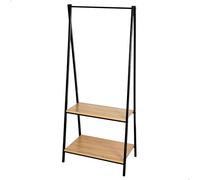 Aktive Perchero y zapatero 18430 MAX – 2 estantes, 64x40x150 cm, Industrial, armario abierto