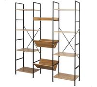 Aktive Estantería almacenaje 18437 MAX Home, 11 estantes, 125 x 27 x 150 cm, acero y madera