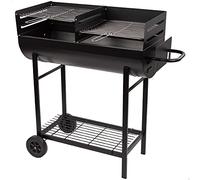 Aktive Barbacoa rectangular de carbón Barbecue 97x42x96 cm, doble parrilla y ruedas