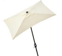 Aktive 53879 - Sombrilla rectangular para balcón, Parasol terraza, Sombrilla rectangular, Sombrilla terraza jardín, 200x120 cm, color crema, mástil aluminio CALIDAD DE CONFIANZA OFICIAL GARANTIZADO