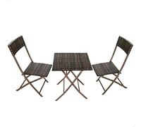 Aktive Conjunto mesa y sillas jardín 61121 – Mesa 60x60x72 y 2 sillas 47x83,5 – Plegable ratán
