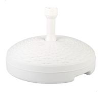 Aktive 61131 - Base sombrilla terraza exterior circular blanca, Resistente al agua y a los rayos del sol, Cuenta con depósito de agua o arena, Base parasol duradera y estable