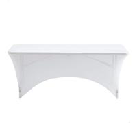 Aktive 61547 - Funda mesa jardín impermeable blanca, Protector mesa elástico 180x76x76cm, Funda mueble jardín resistente con sujeción de refuerzo, Funda muebles exterior
