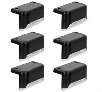AKTIVE 61560, Pack de 6 Lámparas solares de luz cálida, Luz continua entre 6 y 8 horas, Impermeable, farolas solares, luces solares led exterior, Para escaleras, barandillas y paredes