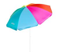Aktive - Sombrilla de playa multicolor antiviento, protección UV50 con revestimiento plateado, mástil de metal 28/32 mm, sistema de inclinación, 8 varillas de fibra de vidrio, ventilación Max+Air y