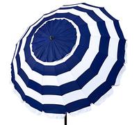 Aktive 62247, Sombrilla Playa Antiviento con protección UV50, Parasol playa Ø240 con altura regulable y mástil inclinable, Ultrarresistente al viento, Incluye bolsa para fácil transporte