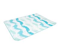AKTIVE 62412 Alfombra de Playa Acolchada, 200x150 cm, Resistente al Agua, Plegable y Ligera para Camping, Picnic y Exterior, Estampado Azul