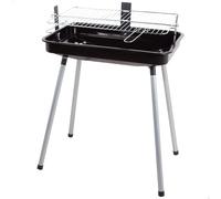 Aktive - Barbacoa carbón, medidas 58x38x75 cm, color negro, patas estables, parrilla con 2 niveles de cocción, fabricada de acero resistente, barbacoa rectangular