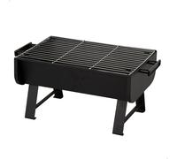 Aktive Barbacoa de carbón 63168 portátil 45x30x25 cm acero esmaltado asas parrilla inox plateado