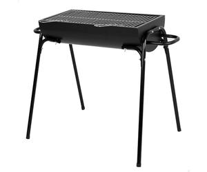 AKTIVE Barbacoa portátil carbón, 91x33x71 cm, Negro mate, Parrilla de acero inoxidable, Superficie amplia, Estructura metálica, 4 patas, Asas laterales transporte (63111)