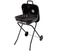 Aktive Barbacoa portátil 63178 – ruedas, negra, 49x74x79 cm, acero, mini parrilla carbón extraíble