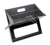 AKTIVE - Barbacoa Portátil y Plegable a carbón de acero Negra y rectangular, Con asa de transporte, Medidas 45x29x30cm, Fácil de montar y transportar, parrilla camping, terraza, balcón CALIDAD DE