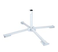 Aktive - Base sombrilla, color blanco, 3 patas metal, soporta máx. 18,9 kg, medidas abierta 86x86x34 cm, medidas cerrada 14x14x41 cm, mástil D25-38 mm, pie sombrillas, base parasol plegable
