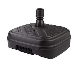 Aktive Base sombrilla terraza exterior rectangular negra, Resistente al agua y a los rayos del sol, Base parasol con depósito de agua o arena y rueda para fácil traslado (61133)